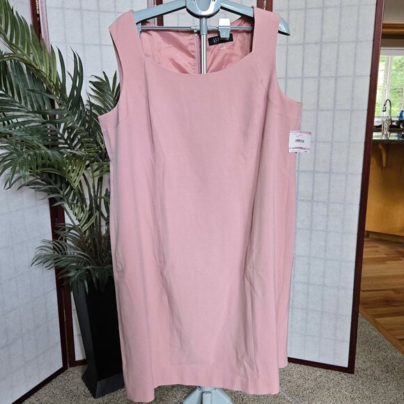 NWT Kasper sz 22W crewneck sleeveless blush pink dress - Picture 1 of 3